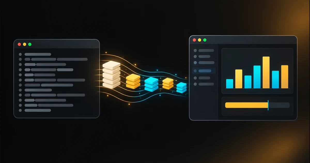 A terminal session on the left feeds stacked token bars into an editor panel on the right that shows a daily usage chart and a quota bar filling toward its limit.